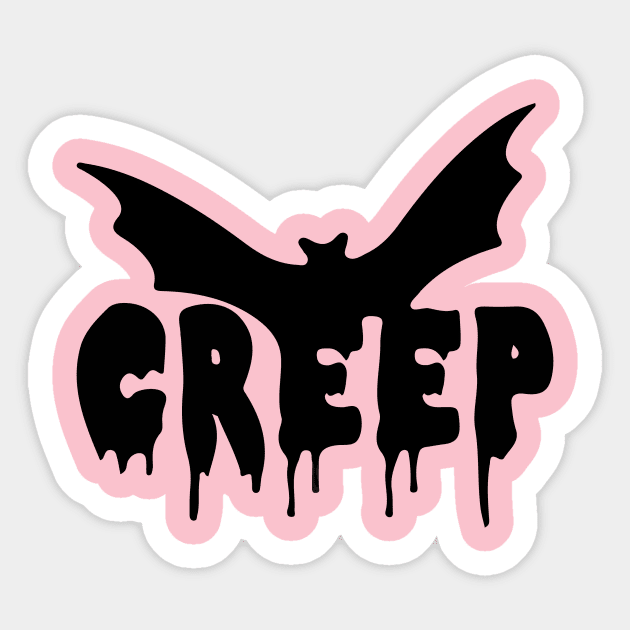 Creep Bat Gothic Aesthetic Grunge Vampiric Punk Halloween Sticker by Prolifictees